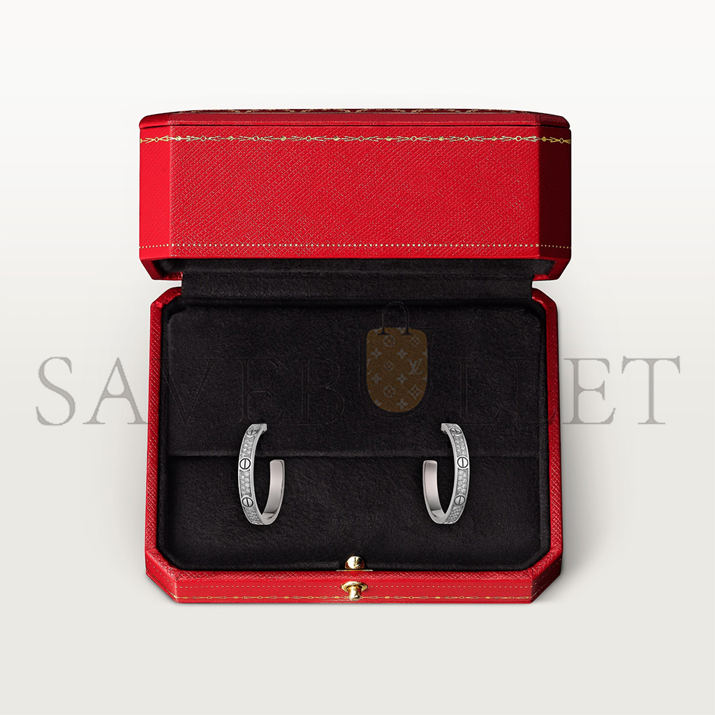 Ca*t*er love hoop earrings, medium model, paved n8515193